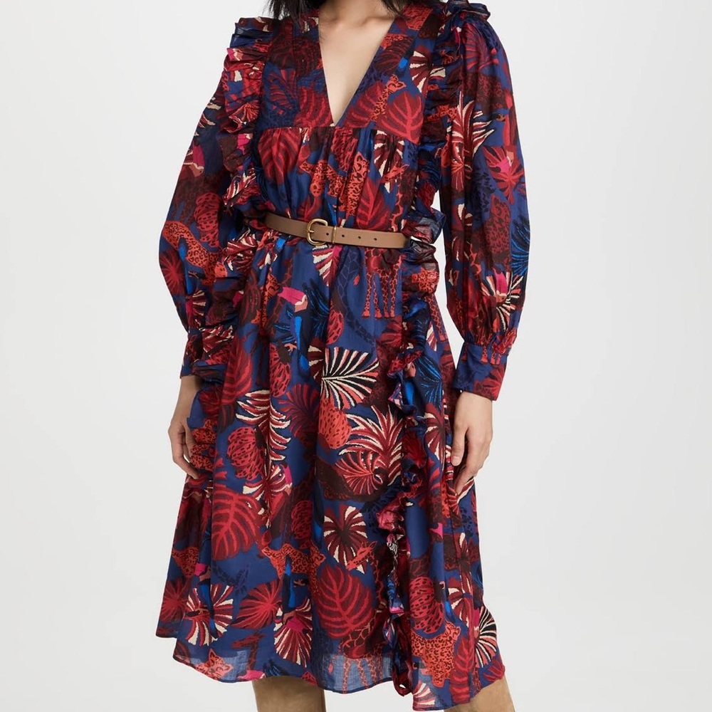 Farm Rio Animal Tapestry Midi Dress NWT size S